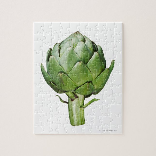 Globe Artichoke on White Background Cut Out Jigsaw Puzzle (Vertical)