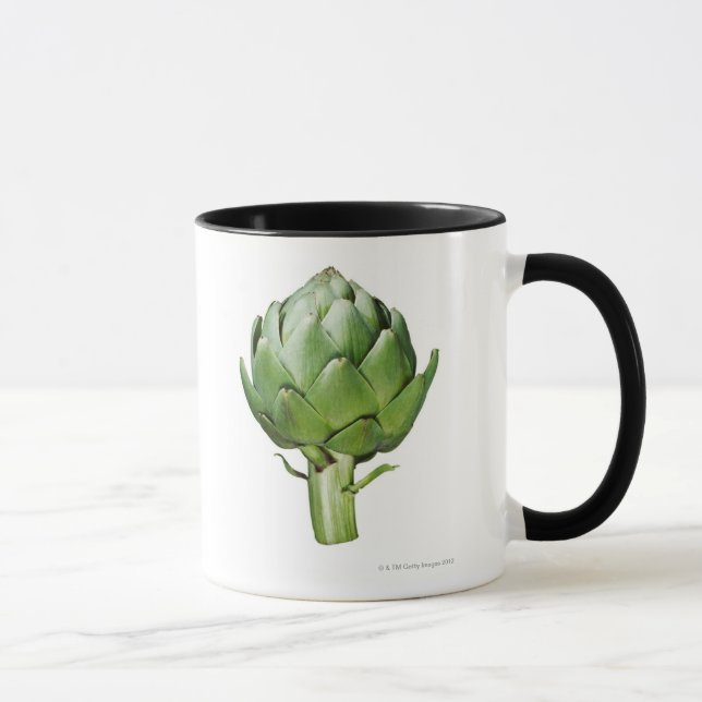 Globe Artichoke on White Background Cut Out Mug (Right)
