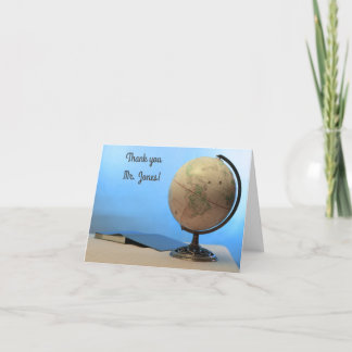 Globe & book Teacher's Appreciation Day Thank You Card