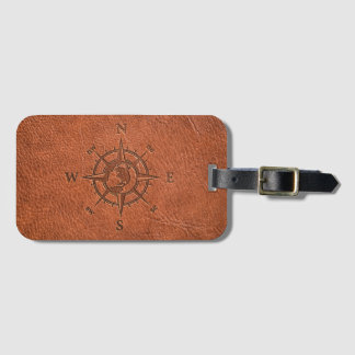 Globe compass luggage tag