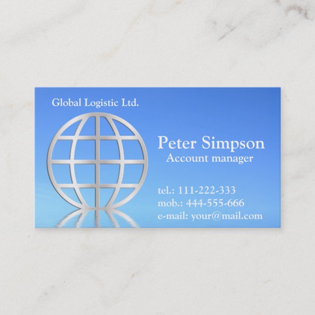Globe emblem business card (Front)