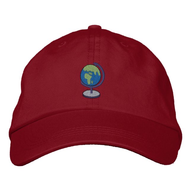 Globe Embroidered Hat (Front)