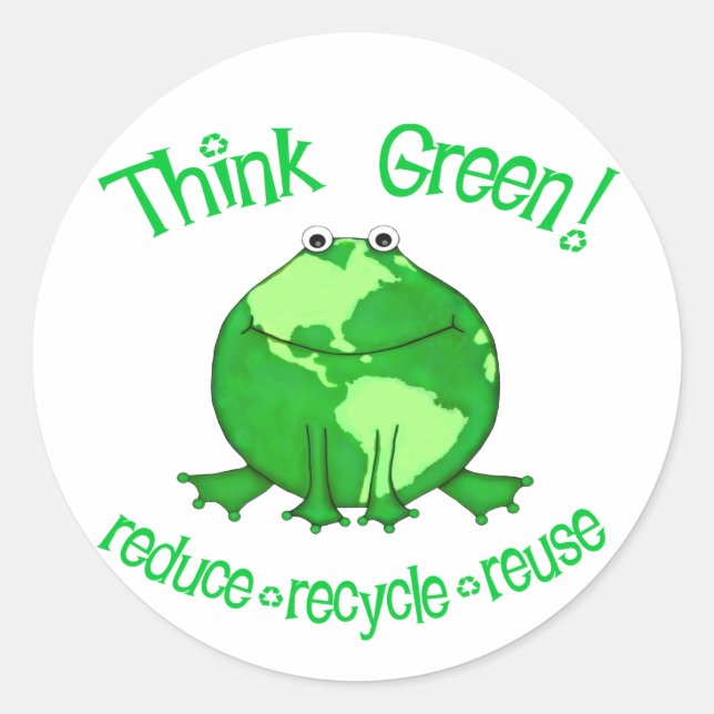 Globe Frog Environment  Recycle Sticker (Front)