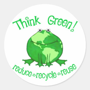 Globe Frog Environment  Recycle Sticker