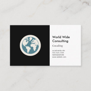 Globe Icon   Business Consulting Business Card