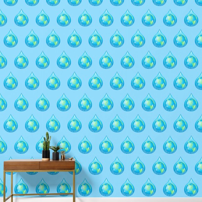 Globe in Waterdrop Wallpaper (Hallway)