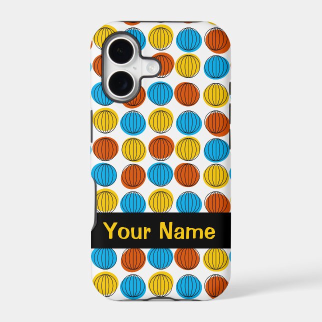 Globe iPhone 'Name' yellow iPhone case (Back)