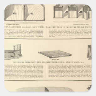 Globe Iron Foundry Woven Wire Mattress Company Square Sticker