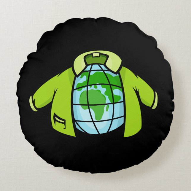 Globe Jacket Round Cushion (Front)