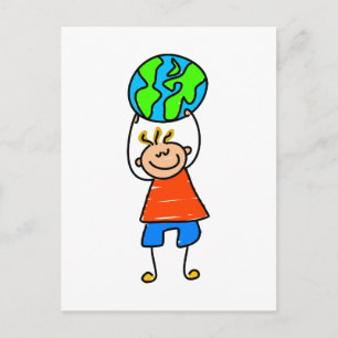 Globe Kid Postcard