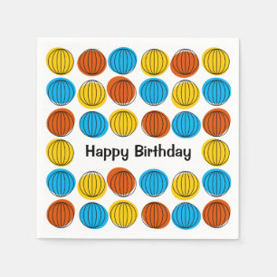 Globe Multi Birthday paper napkin