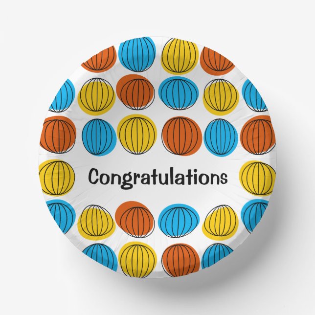 Globe Multi Congratulations  Paper Plate (Front)
