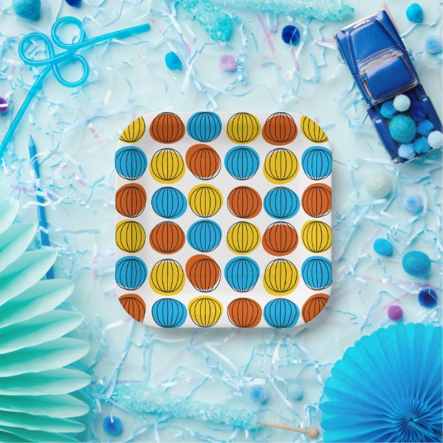 Globe Multi paper plate square (Party)