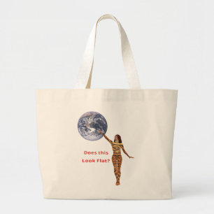 Globe not Flat Large Tote Bag