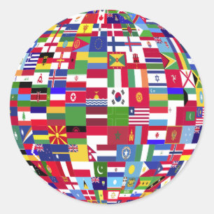 globe of flags stickers