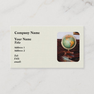 Globe on Piano Business Card