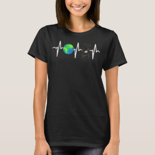 Globe Planet Earth Cane Corso Heartbeat Dog T-Shirt