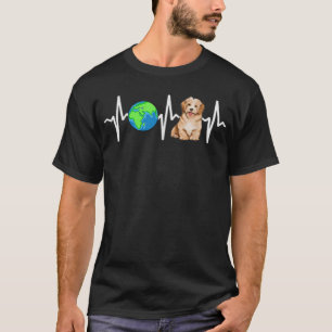 Globe Planet Earth Havanese Heartbeat Dog Lover  T-Shirt