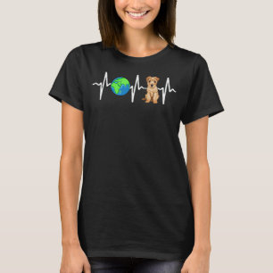 Globe Planet Earth Norfolk Terrier Heartbeat Dog T-Shirt