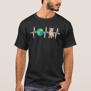 Globe Planet Earth Portuguese Podengo Pequeno Hear T-Shirt