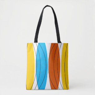 Globe Stripe all over tote blue back Bag