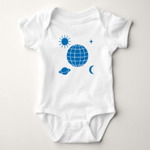 Globe Surrounded by Planets Baby Bodysuit