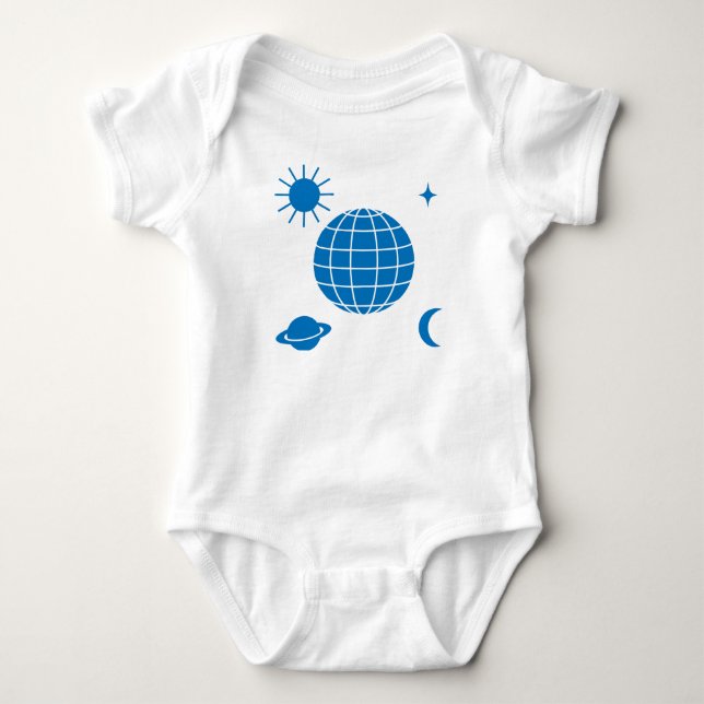 Globe Surrounded by Planets Baby Bodysuit (Front)