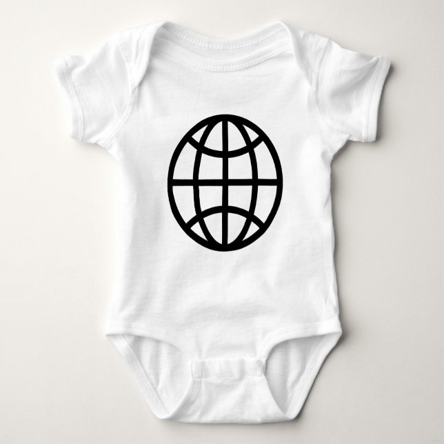 Globe Symbol - Black Baby Bodysuit (Front)