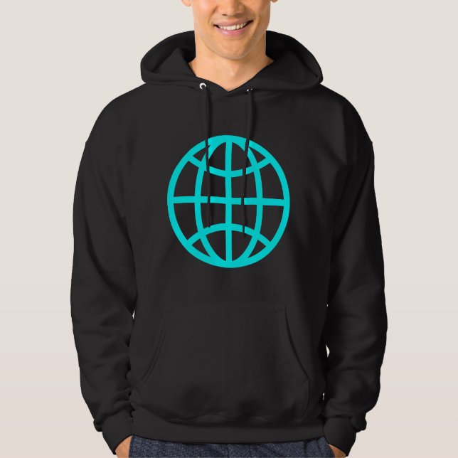 Globe Symbol - Cyan Hoodie (Front)