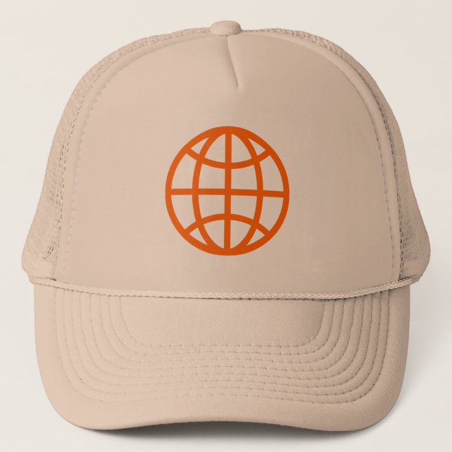 Globe Symbol - Orange Trucker Hat (Front)