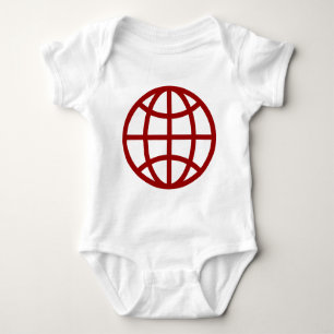 Globe Symbol - Ruby Red Baby Bodysuit