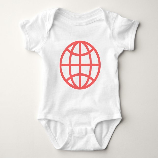 Globe Symbol - Tropical Pink Baby Bodysuit (Front)