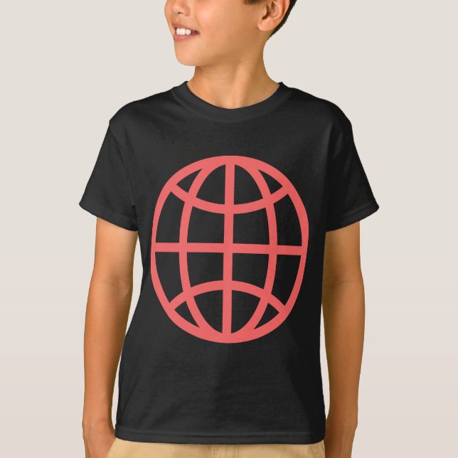 Globe Symbol - Tropical Pink T-Shirt (Front)