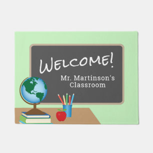 Globe   Teacher Classroom Welcome Doormat