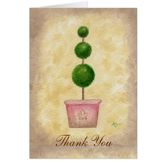 Globe Topiary thank you card