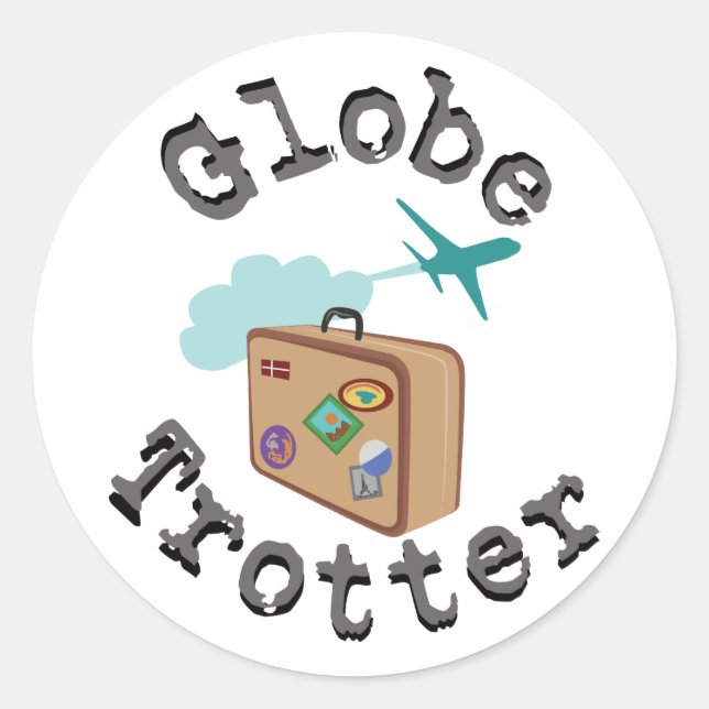 Globe Trotter Classic Round Sticker (Front)