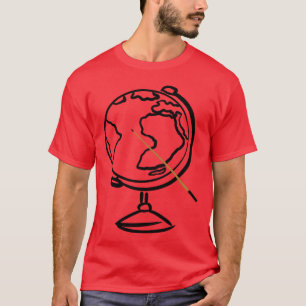 Globe with Pointer stick Geography Education boy T-Shirt