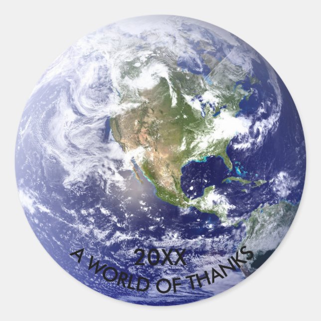 Globe World of Thanks - Circle Sticker (Front)