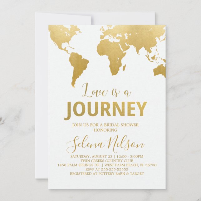 Globetrotter Glam Bridal Shower Invitation (Front)