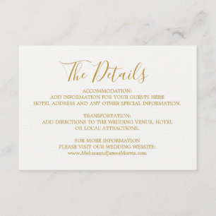 Globetrotter Glam Wedding Details Card