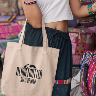 Globetrotter State of Mind Adventurous Traveler Tote Bag