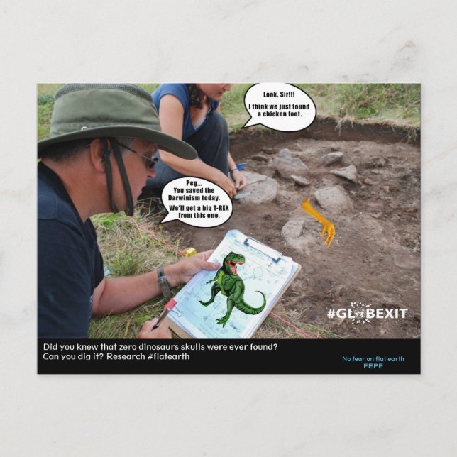 #GLOBEXIT DINO CARD (Flat Earth 2017 Collection) (Front)