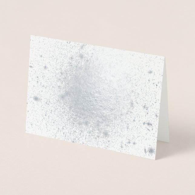 Globular Cluster Starry Christmas Card in Silver (Front)