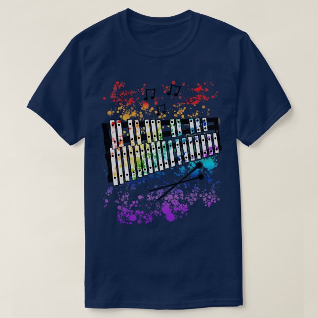 Glockenspiel Rainbow Colours Glockenspielist Music T-Shirt (Design Front)