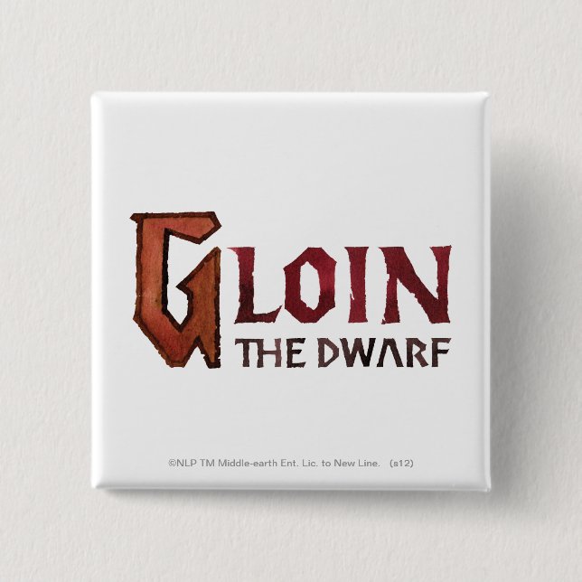 Gloin Name 15 Cm Square Badge (Front)