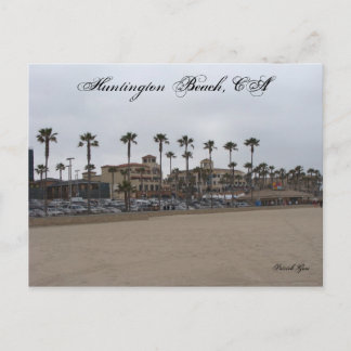 Gloomy day at Huntington Beach Postcard