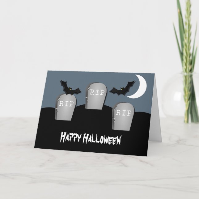Gloomy Graveyard Halloween Card (Front)