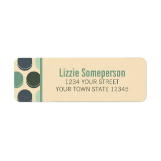 Gloomy Ocean Trendy Polka Dot Pattern Return Address Label