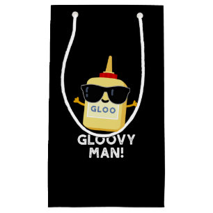 Gloovy Man Funny Super Glue Pun Dark BG Small Gift Bag