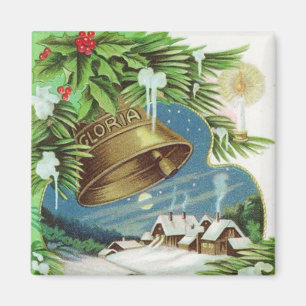 Gloria Christmas Bell Vintage Magnet